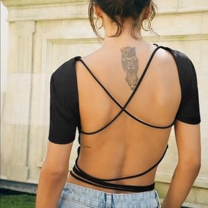 Zara Satin Effect Open Back Top